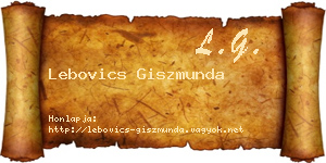 Lebovics Giszmunda névjegykártya